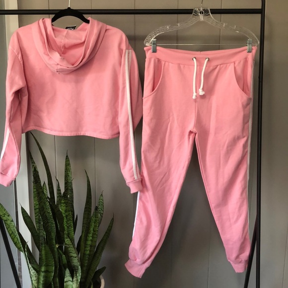PINK PU$$Y POWER DOUBLE STRIPE JOGGER SET - Picture 5 of 8